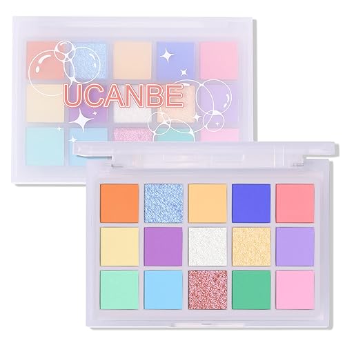 Vista 70 de UCANBE Smokey - Paleta de sombra de ojos negra, paleta de maquillaje metálica mate mate mate de 15 colores, kit de sombras de ojos gris plateado