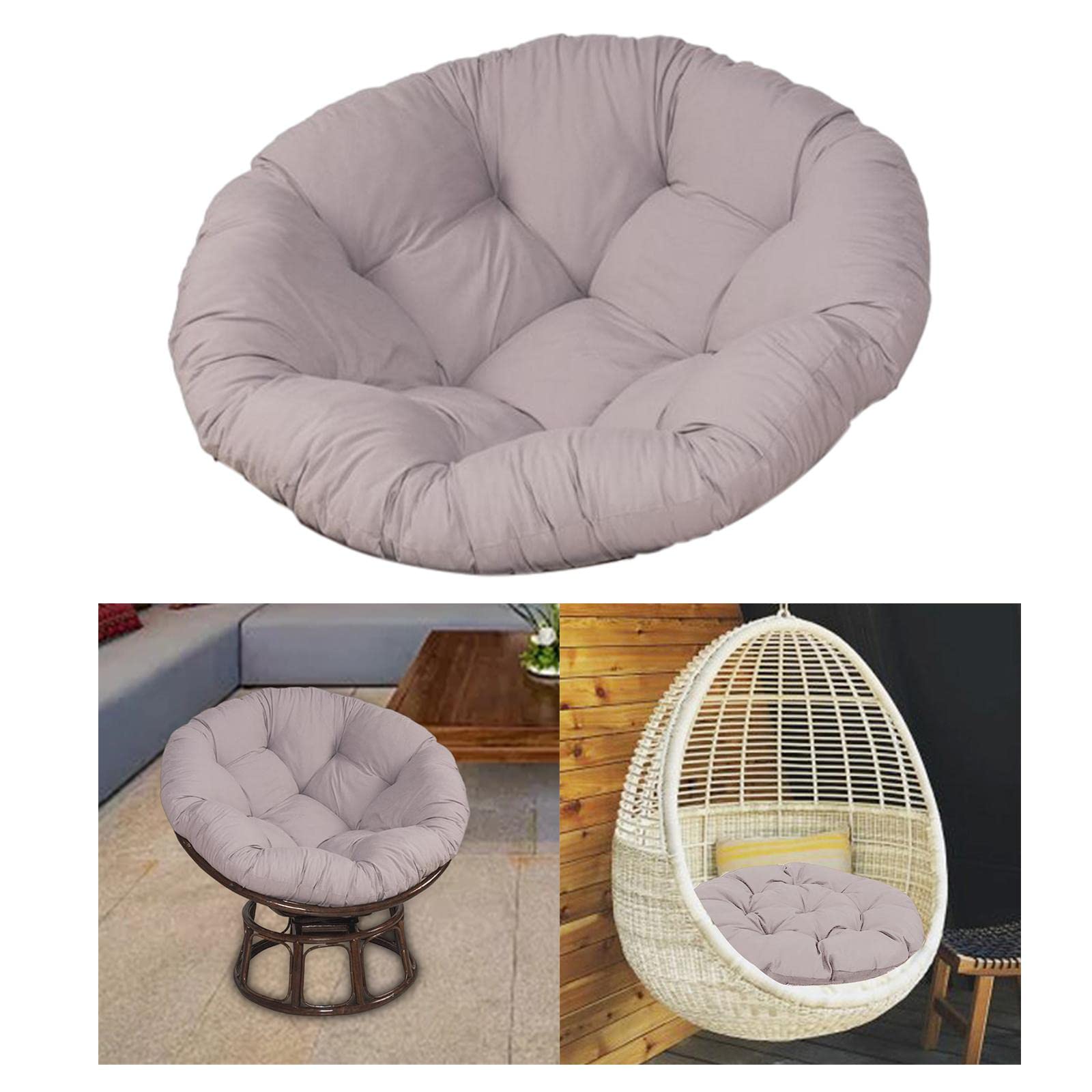 Baoblaze Coussin de chaise d'extérieur de 60 cm, pour chaise en rotin, fauteuil suspendu, gris