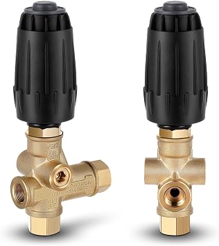 Threlaco 2 Pack Vrt3-310 Pressure Washer Unloader Valve, Black Spring, 10.5 Max Gpm 40 L/min, 3/8" F Outlet, 4500 Psi