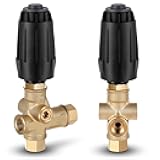 Threlaco 2 Pack Vrt3-310 Pressure Washer Unloader Valve, Black Spring, 10.5 Max Gpm (40 L/min), 3/8
