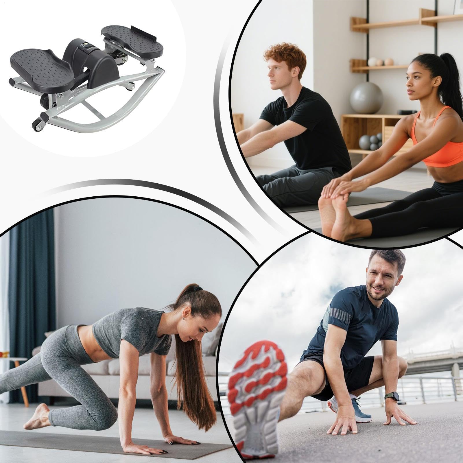Stepper para Entrenamiento – Equipo para Entrenamiento y Gimnasio – Máquina para Fitness Stepper Rock Trainer | para Piernas Abdomen Hombres Mujeres Gimnasio Oficina Casa