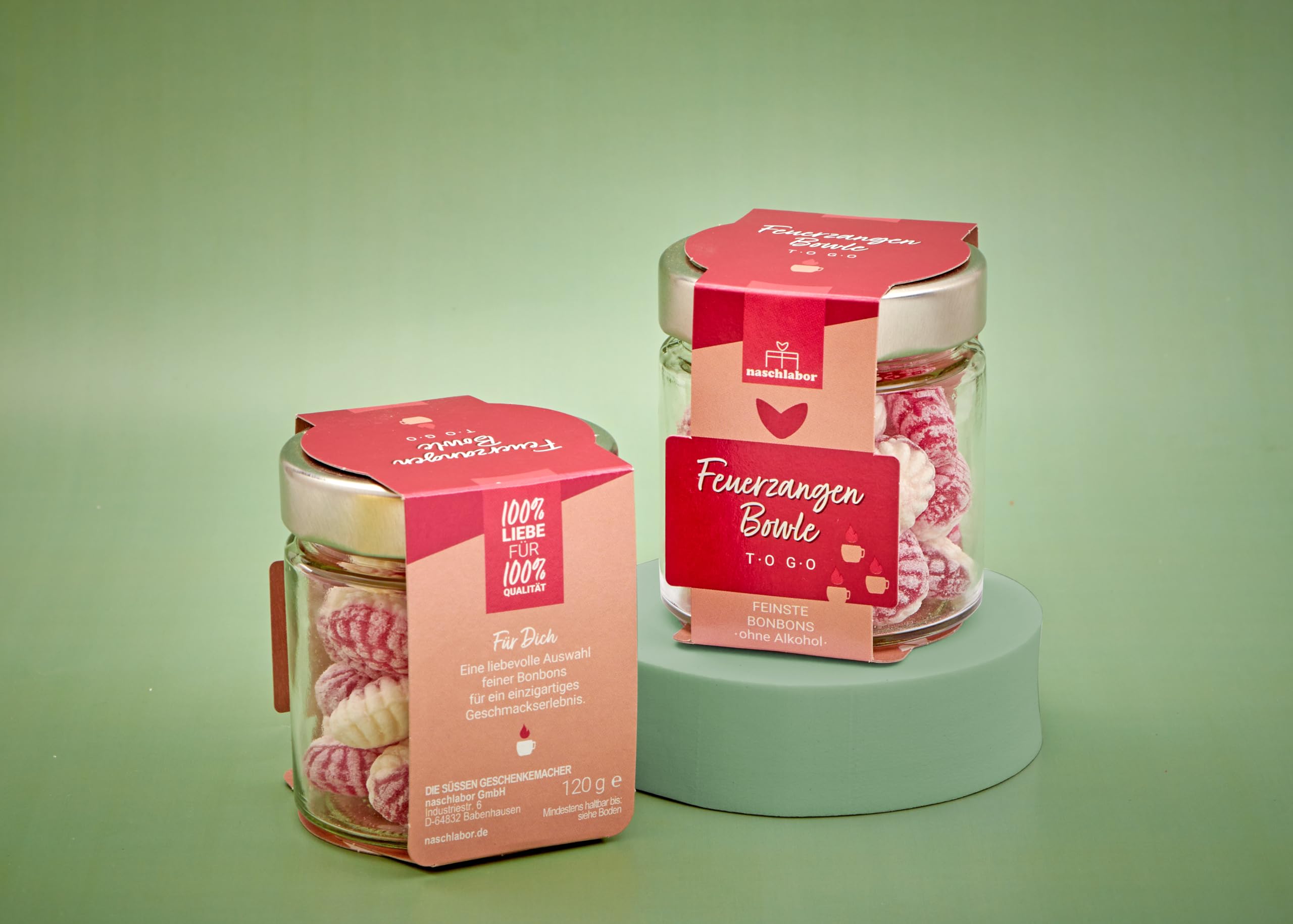 8 Stück Bonbons im Geschenkglas Feuerzangenbowle to Go | Große-Verpackung