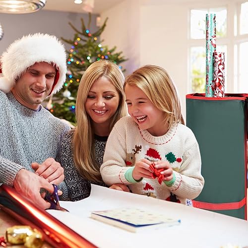 Miniatura 6 de ProPik Bolsa de almacenamiento de papel de regalo, organizador de papel de regalo, paquete de 2 unidades para almacenar hasta 48 rollos de 40