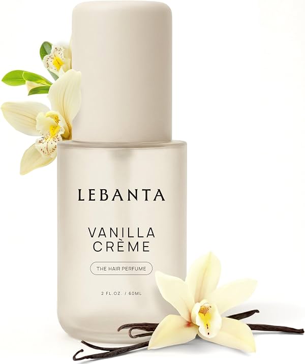 Perfume para Cabello Lebanta para Mujer - Aceite Eliminador de Olores Spray para Cabello y Body Mist - Tamaño de Viaje Fragancia Fresca para Cabello Cuidado del Cabello Regalo para Chicas, Mujer y Adolescentes - 60mL (Vainilla Crema) Vainilla Crema 2 Fl Oz (Paquete de 1)