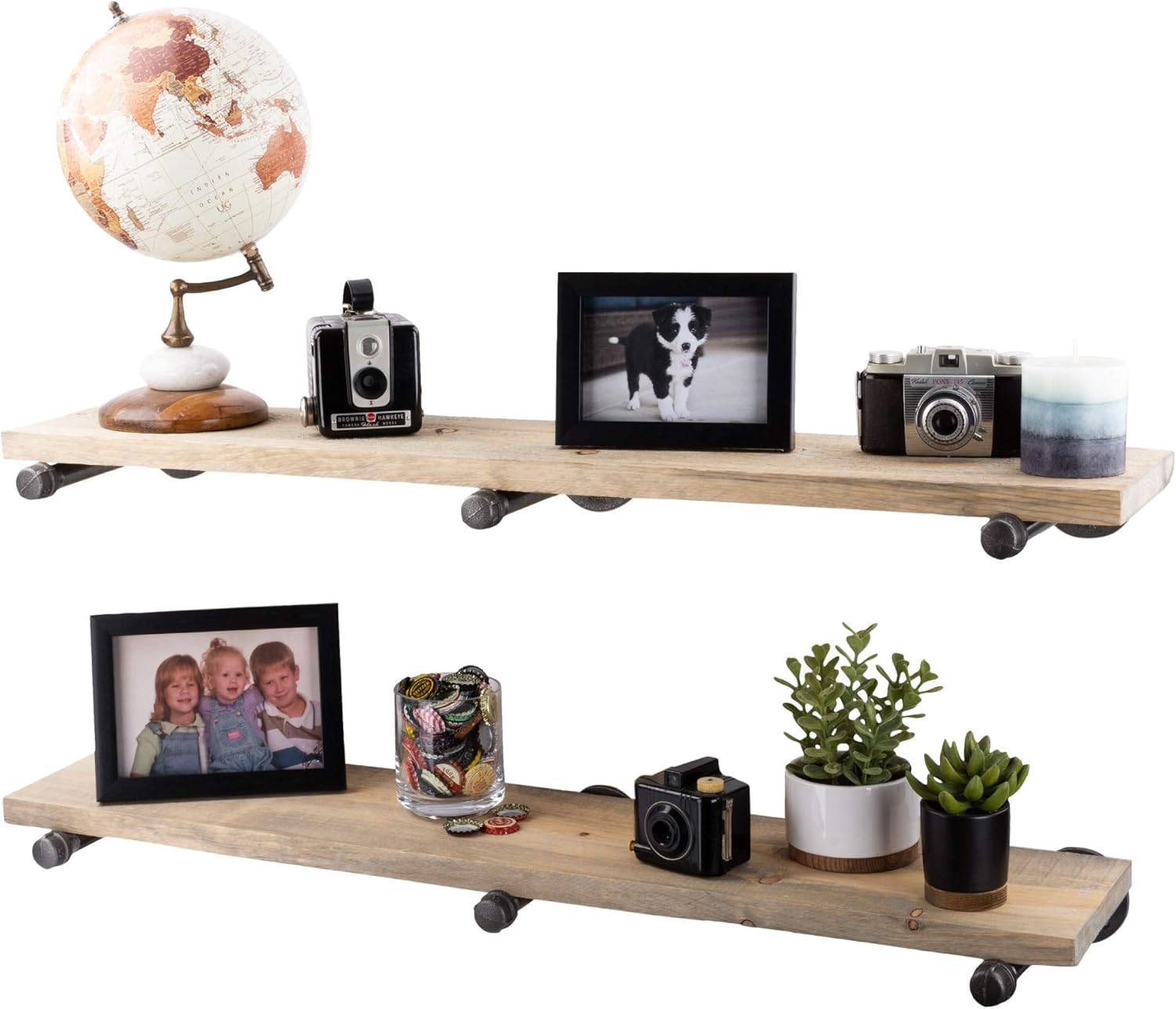 Industrial Pipe Wooden Shelves Restore by Pipe DÉCOR