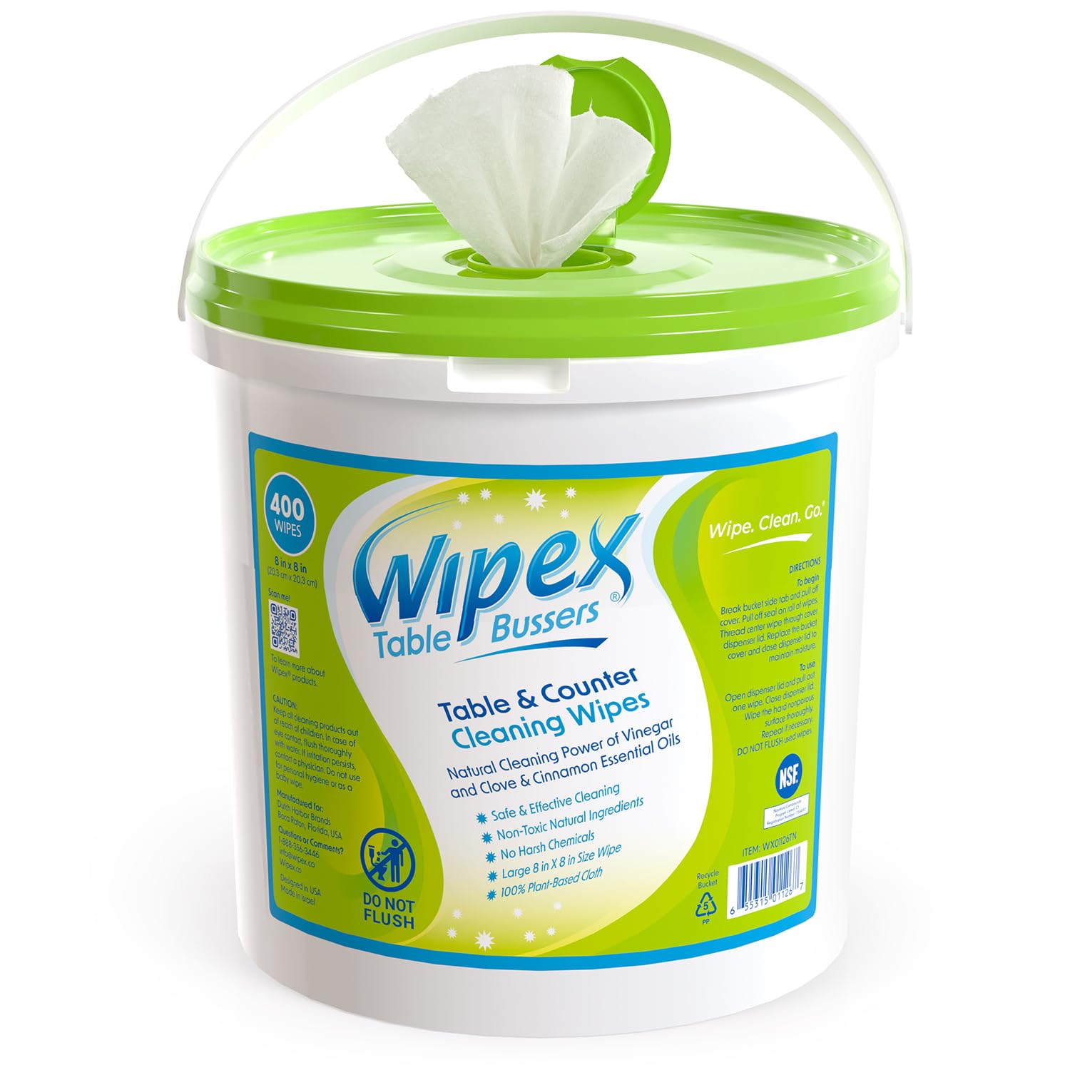 Wipex Table Bussers - Natural Cleaning Wipes Table Cleaning Quick Cleaner Counter Wipes Made with Vinegar Propolis Clove