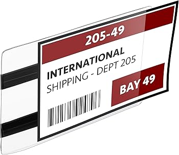 Pack of 25 - Pallet Rack Sign Holder with Two Magnetic Strips, Vinyl Pouch  Label Holder with Side Opening, Rack & Shelf Card Holders, Size 3-1/2