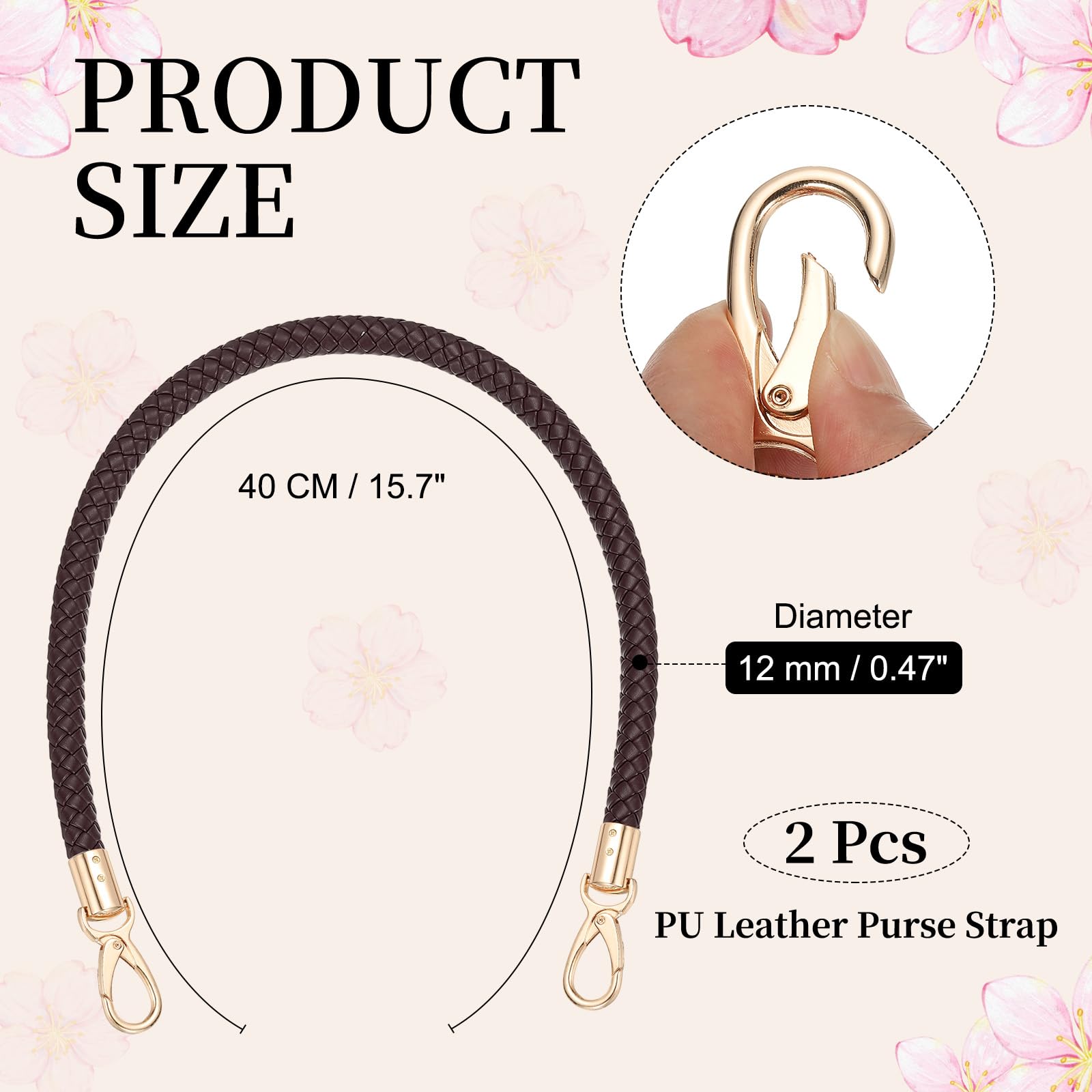 PATIKIL Braided Purse Straps 40cm / 15.7" - Image 2