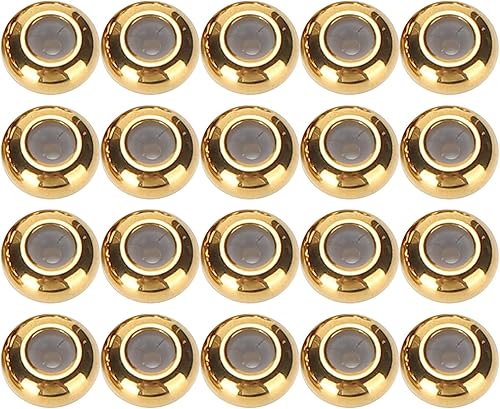Cuentas doradas, 20 cuentas pequeñas de acero inoxidable espaciador de cuentas doradas para hacer pulseras, cuentas espaciadoras a granel, cuentas