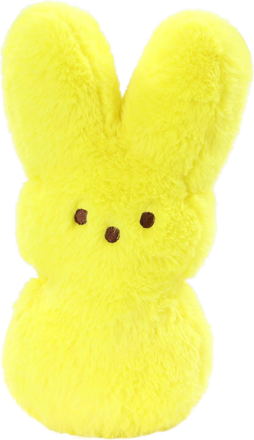 Animal Adventure | 9" Bright Yellow Shaggy Bunny Peeps Plush | Easter Basket Stuffed Animals for Kids | Marshmallow Candy | Huggable Soft Plushie Stuffers Buddy Toy | Collectable Gifts | Aged 3+