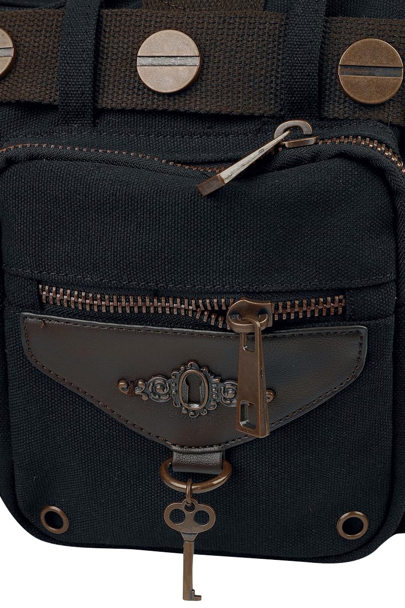 Banned Alternative Black Brown Key Bag Unisex Umhängetasche schwarz Gothic