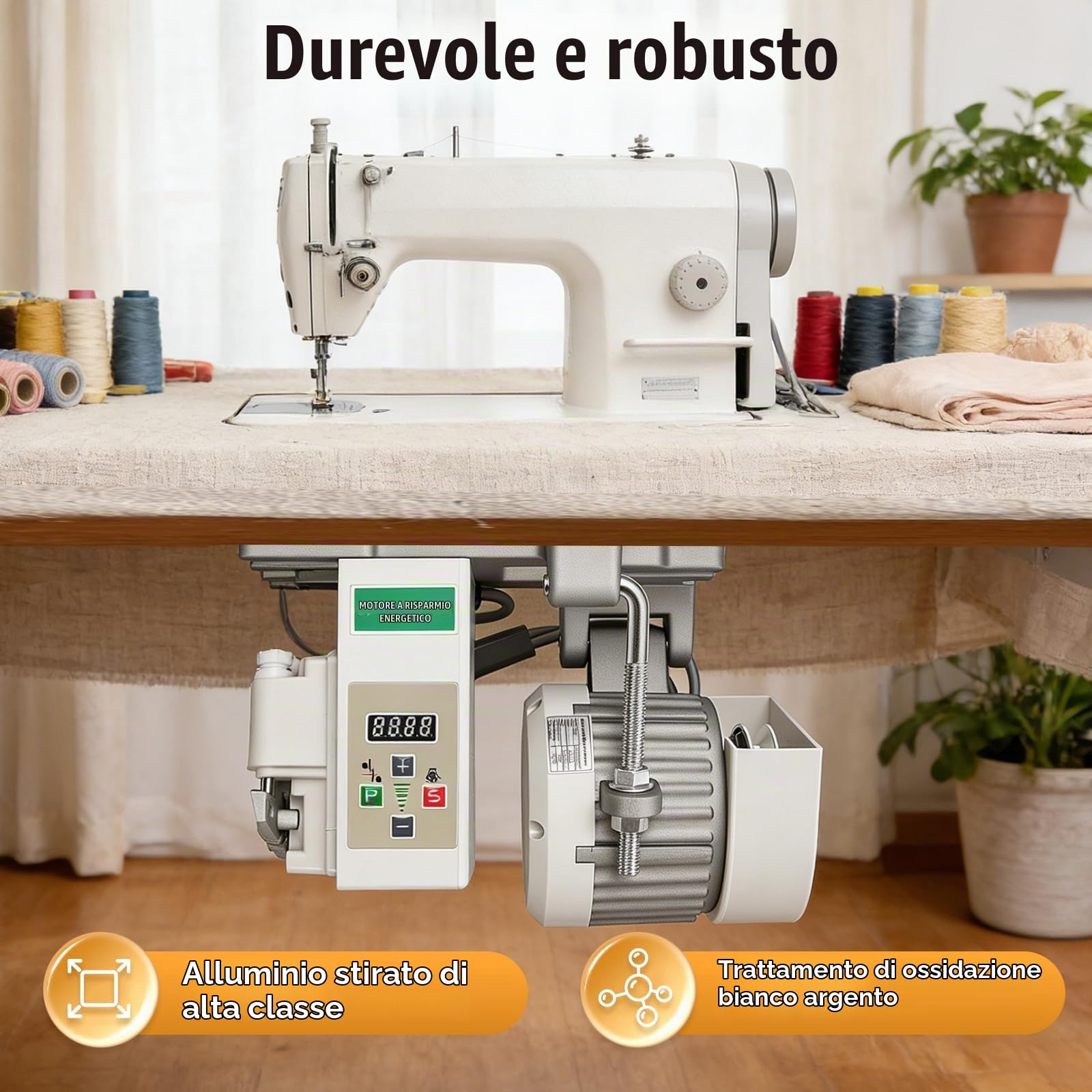 Motore Per Macchina Cucire Elettrico, 220V 750W Motore Per Macchina Cucire 200-6500 Giri/Min Industriale Servomotore A Risparmio Energetico Per Macchine Cucire Industriali Domestiche