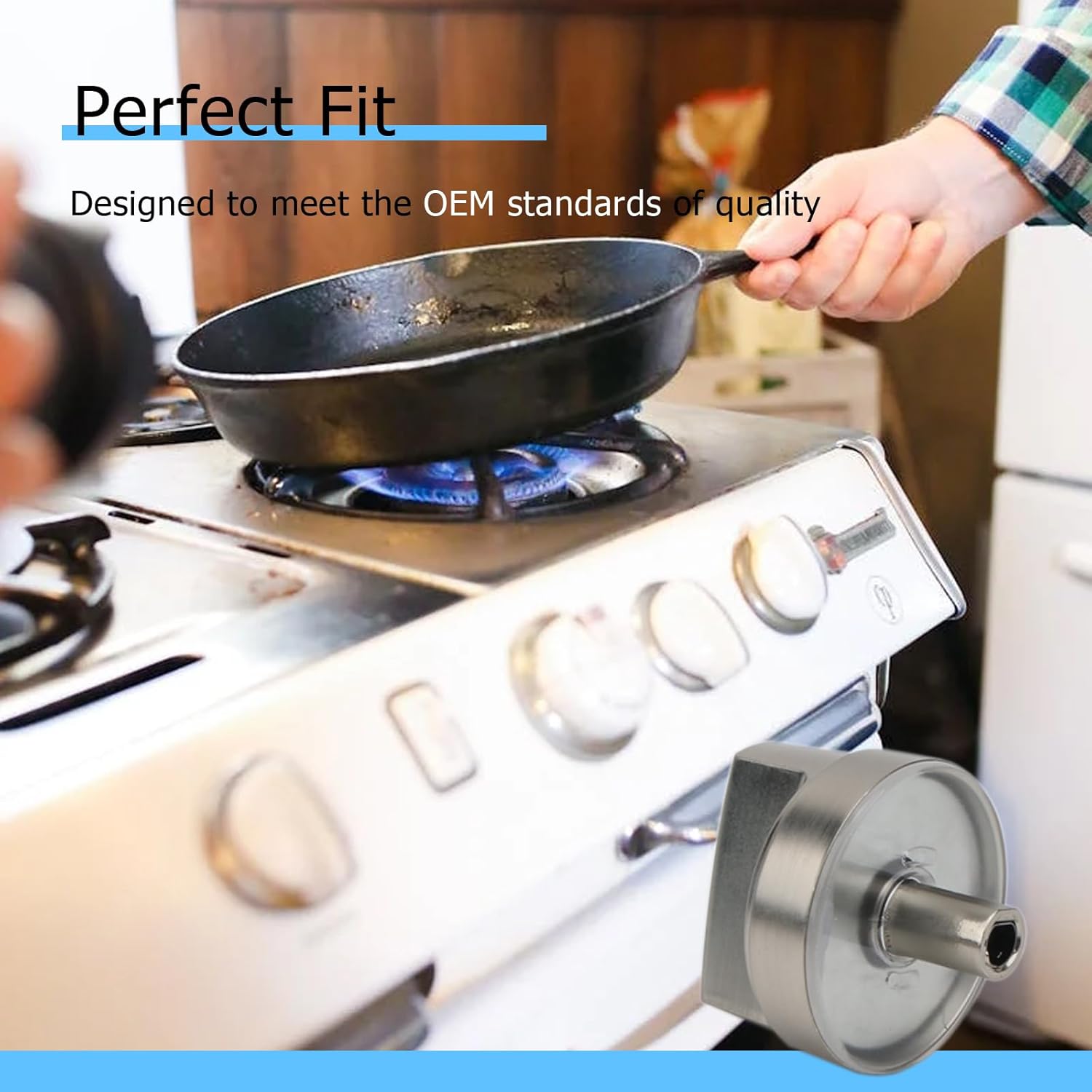 WB03X29315 Stove Knob Replacement for GE Cooktop Burner, Fits Models JGP5030SLSS/JGP5036SLSS, Replaces 4585907 AP6327765 PS12299264, Gas Range Knob Accessories Stainless Steel, 5PCS