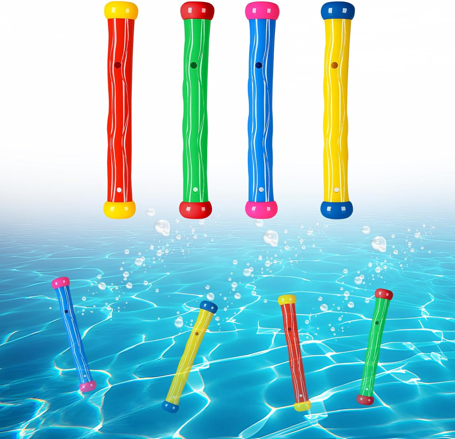 Pool Diving Toy Set 4 Diving Sticks Diving Torpedoes Swimming Underwater Pool Training Toy Diving Games Training Children Gift, Underwater Pool Training