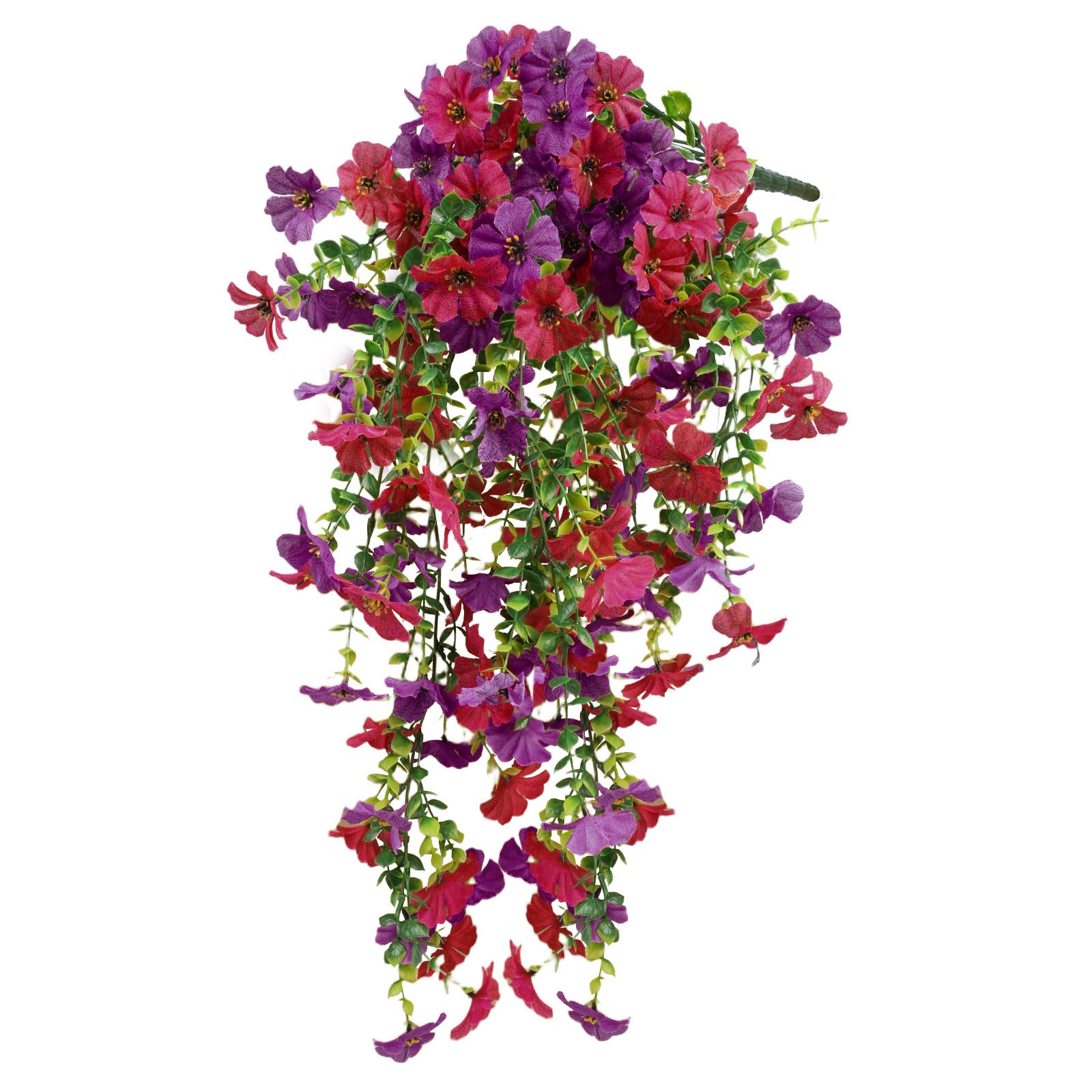 Famibay Artificial Flowers Hanging 1PCS Fake Plants Flowers UV-Resistant Outdoor Artificial Hanging Plants for Garden Yard Outdoor Wedding Decor