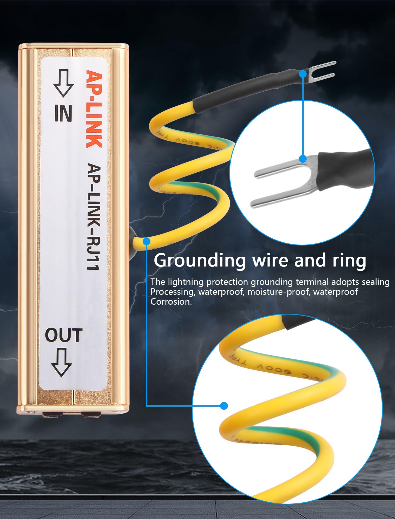 CERRXIAN RJ11 Telephone Fax Surge Protector RJ11 Thunder Arrester Protection Device Audio Telephone Protector AP-LINK-RJ11 110V