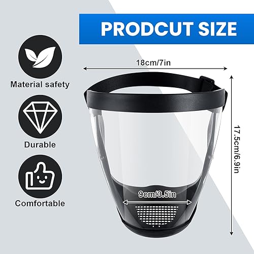 Miniatura 2 de Tellegloww 6 máscaras protectoras antivaho antipolvo, máscara de cara completa, respirador, cubierta completa con 60 filtros reemplazables para