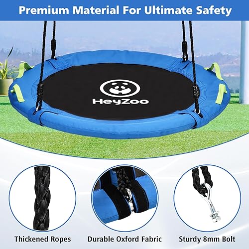 Miniatura 5 de Columpio de árbol de 40 pulgadas para niños, capacidad de peso de 900 libras, con correas ajustables para colgar, para patio trasero y parque