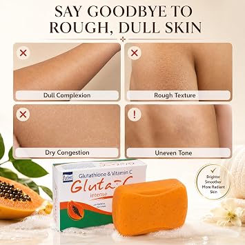 Glutathione & Vitamin C Brightening Bar Soap with Papaya Extract, 250g