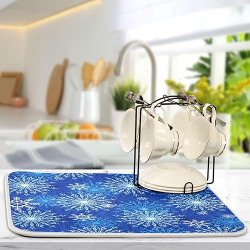 Vista 334 de Tapete de secado de platos de mariposas botánicas para encimera de cocina, almohadilla de secado de microfibra absorbente, grande, 18 x 24 pulgadas