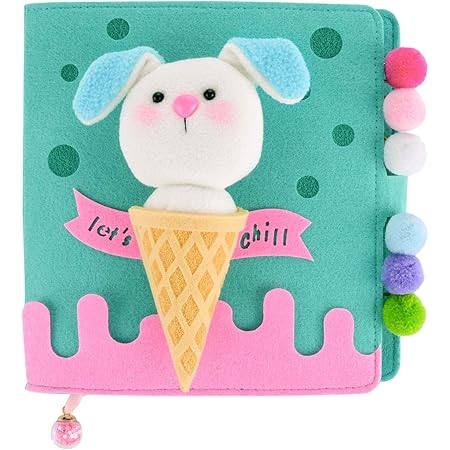 Amazon ６穴 システム手帳 バインダーノート ルーズリーフ 優しい素材フェルト 手作り ボタン式 可愛い ふわふわ アイスクリーム型 動物ぬいぐるみ 飾り 子供 学生 誕生日 クリスマス 新年プレゼント グリーン ウサギ 18 5 18 5cm システム手帳 文房具 オフィス用品