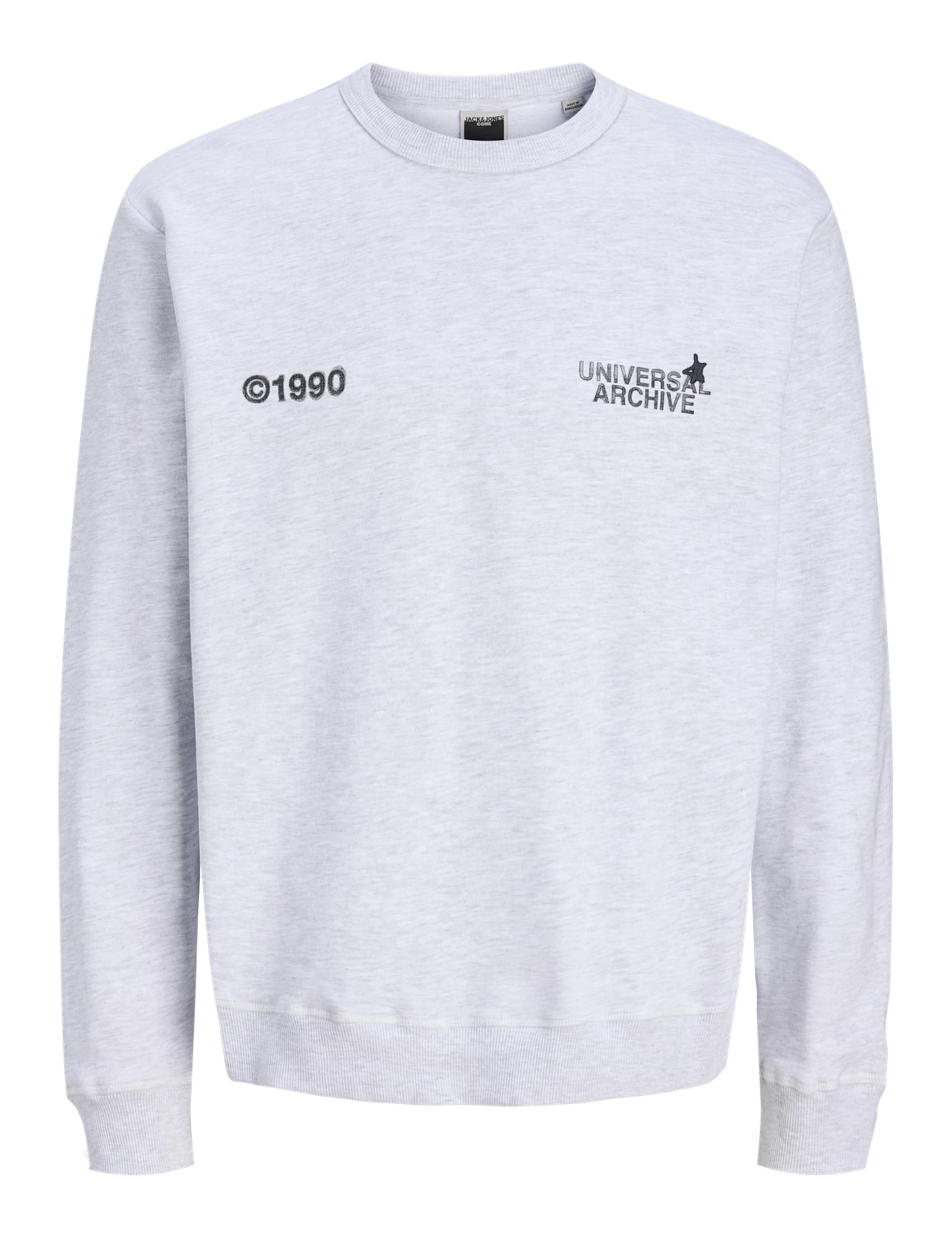 JACK & JONES Jcoscope Graphic Sweat Crew Neck, White melange, M