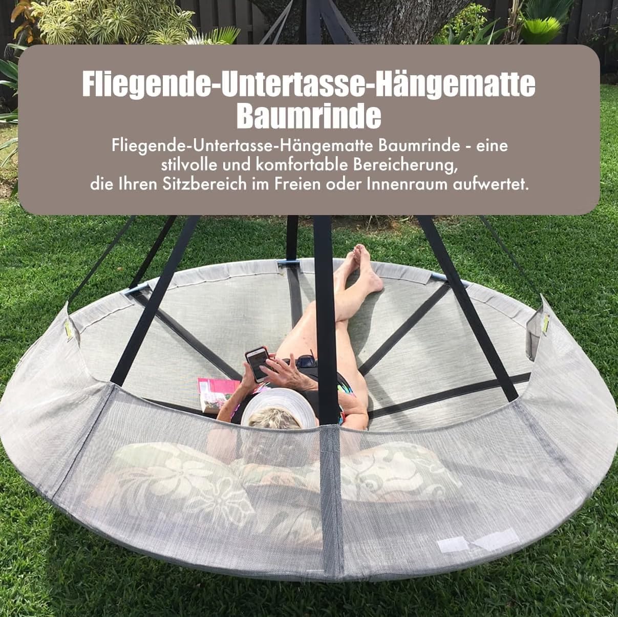 Hängematte – Premium Outdoor Hängematte für Garten & Camping – Inkl. Aufhängesystem, Extra Groß & Bequem