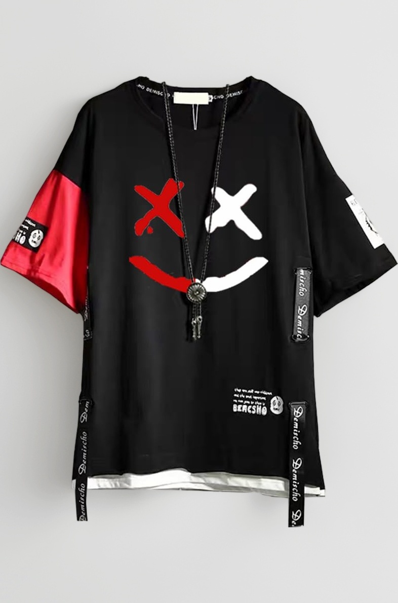 Men’s T-Shirts Techwear Japanese Streetwear Hip Hop Short Sleeve Shirts for Men