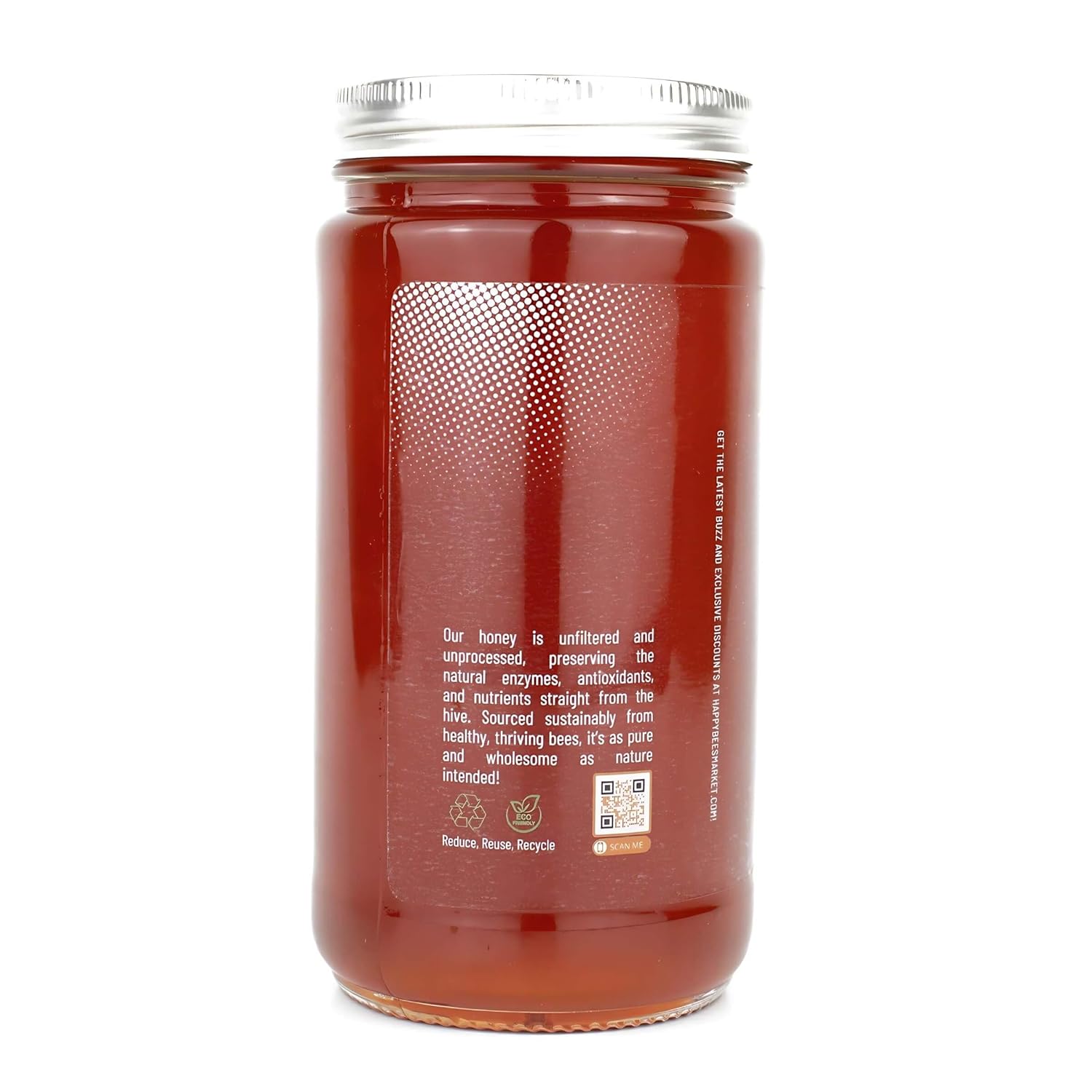 Happy Bees Market Organic Wildflower Honey – Pure, Raw, and Unfiltered | 100% Organic Arizona Wildflower Honey 12 oz