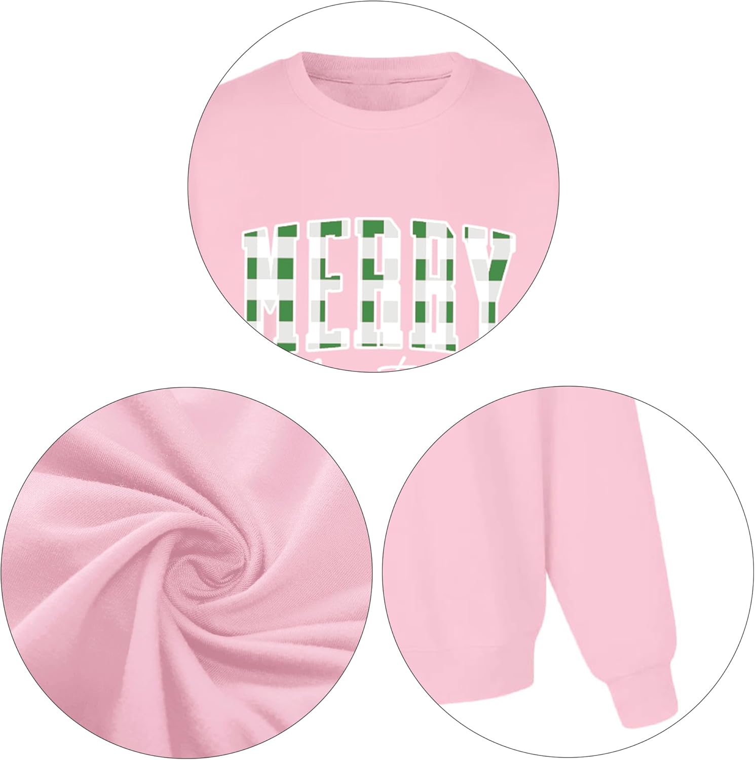 Women Christmas Sweatshirts Merry Christmas Long Sleeve Shirts Girly Aesthetic Xmas Holiday Pullover Blouse - Image 5