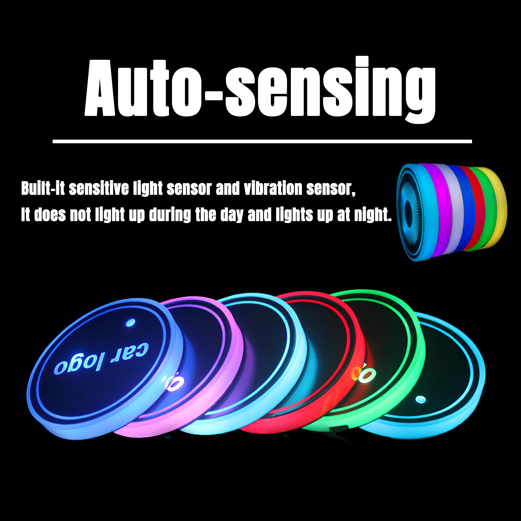 2 Stück Auto Untersetzer Schwarz - Rutschfeste Getränkehalter Einsätze