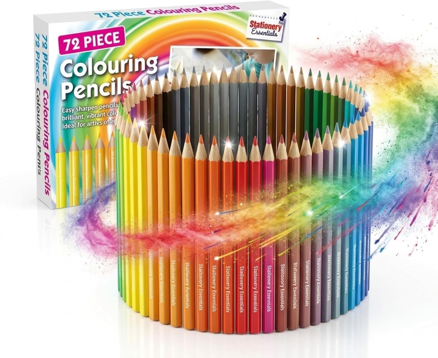 BED TIME UK 72 Colouring Pencils Set – Vibrant Rich Colours | Pre-Sharpened, Break-Resistant Cores | Smooth Colouring Pencils for Kids & Adults | School, Drawing, Sketching & Art Supplies