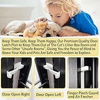 Vista 6 de Pestillo para puerta de gato, cerradura de tope de puerta para gatos para mantener a los perros fuera de la caja de arena, puerta interior, a prueba