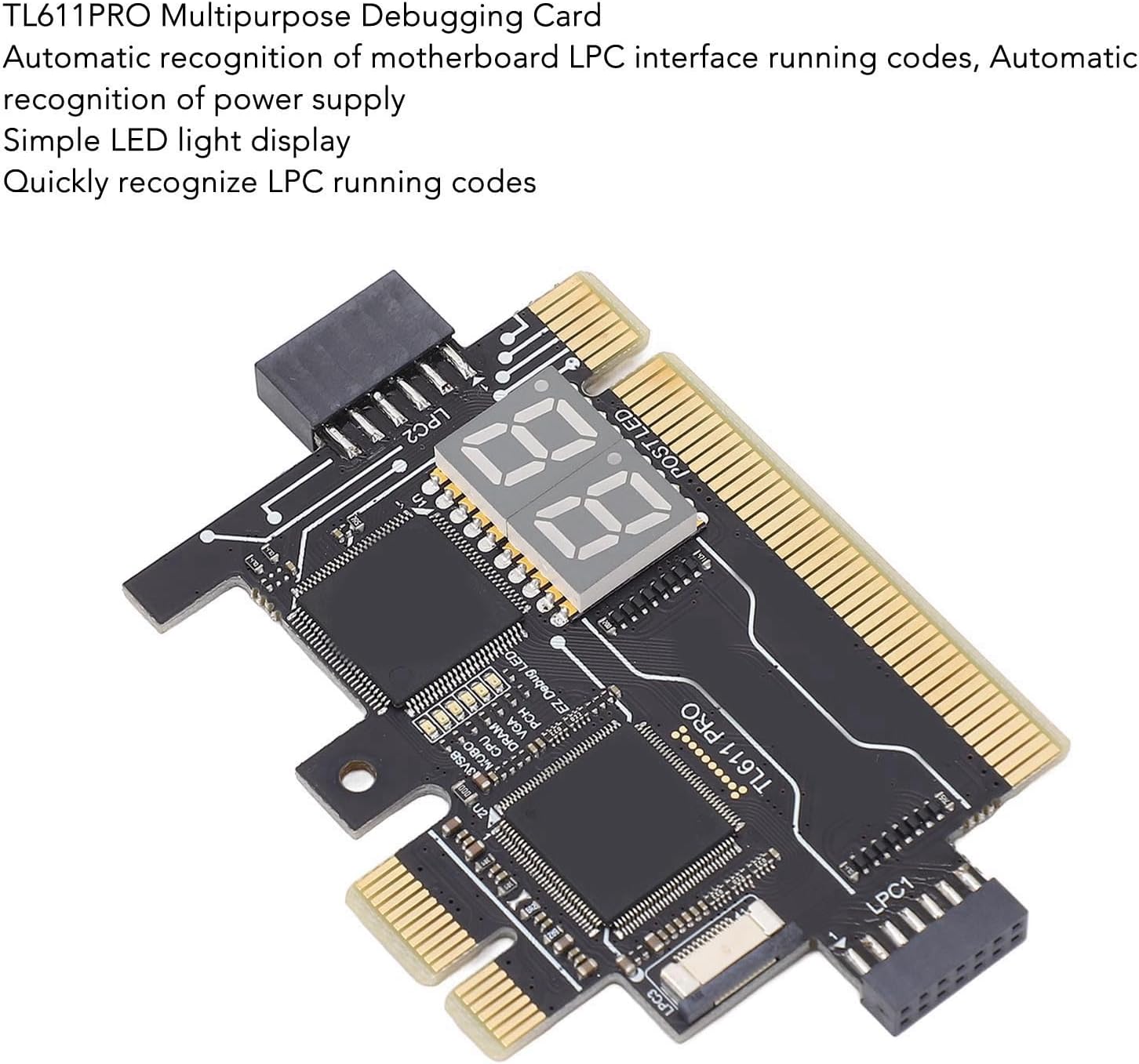 TL611 Pro Multipurpose Mainboard Debug Card, Laptop EC DEBUG Adapter Card Compatible with Asus, HP, , Gigabyte, Support PCI E,mini PCI E,LPC, Easy to Use, Reliable Performance