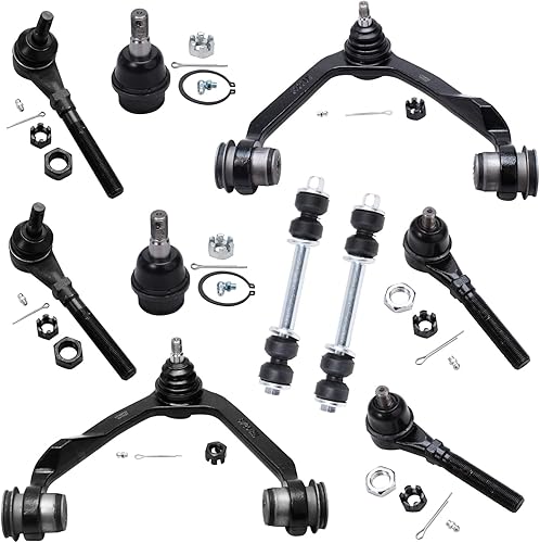 Detroit Axle - 4WD Front End Kit de suspensión de 10 piezas para Ford F-150 F-250 Expedition Lincoln Navigator, 2 Brazos de control superiores con