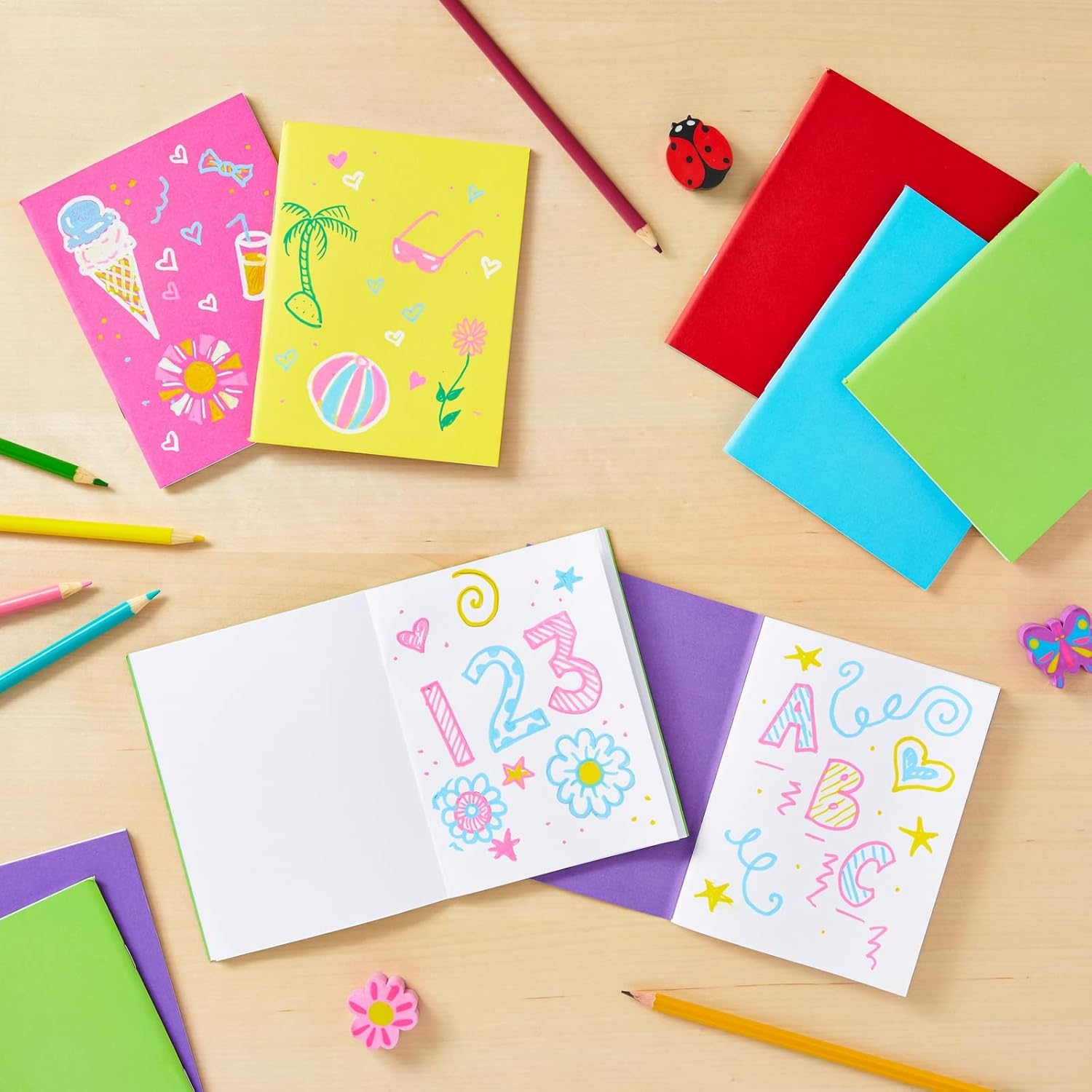 Paper Junkie 48 Pack Unlined Pocket Size Notebook, Blank Books for Kids To Write Stories Bulk Set, 6 Colors (4.3 x 5.5 In) - Bulk Small Notebook
