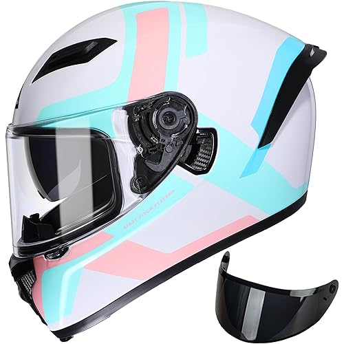 TRIANGLE Motorcycle Helmets Full face Helmet for Adults Men and Women Dual Visor with Internal Sunshield DOT Approved