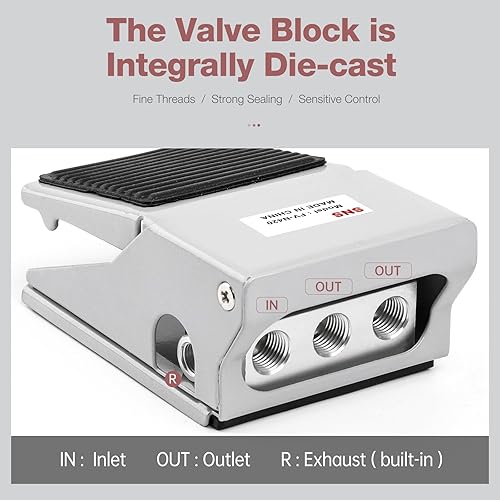 Miniatura 10 de SNS Interruptor de válvula de pedal neumático con cierre NPT de 14 "5 vías 2 posiciones con escudo protector FOV-N320AC