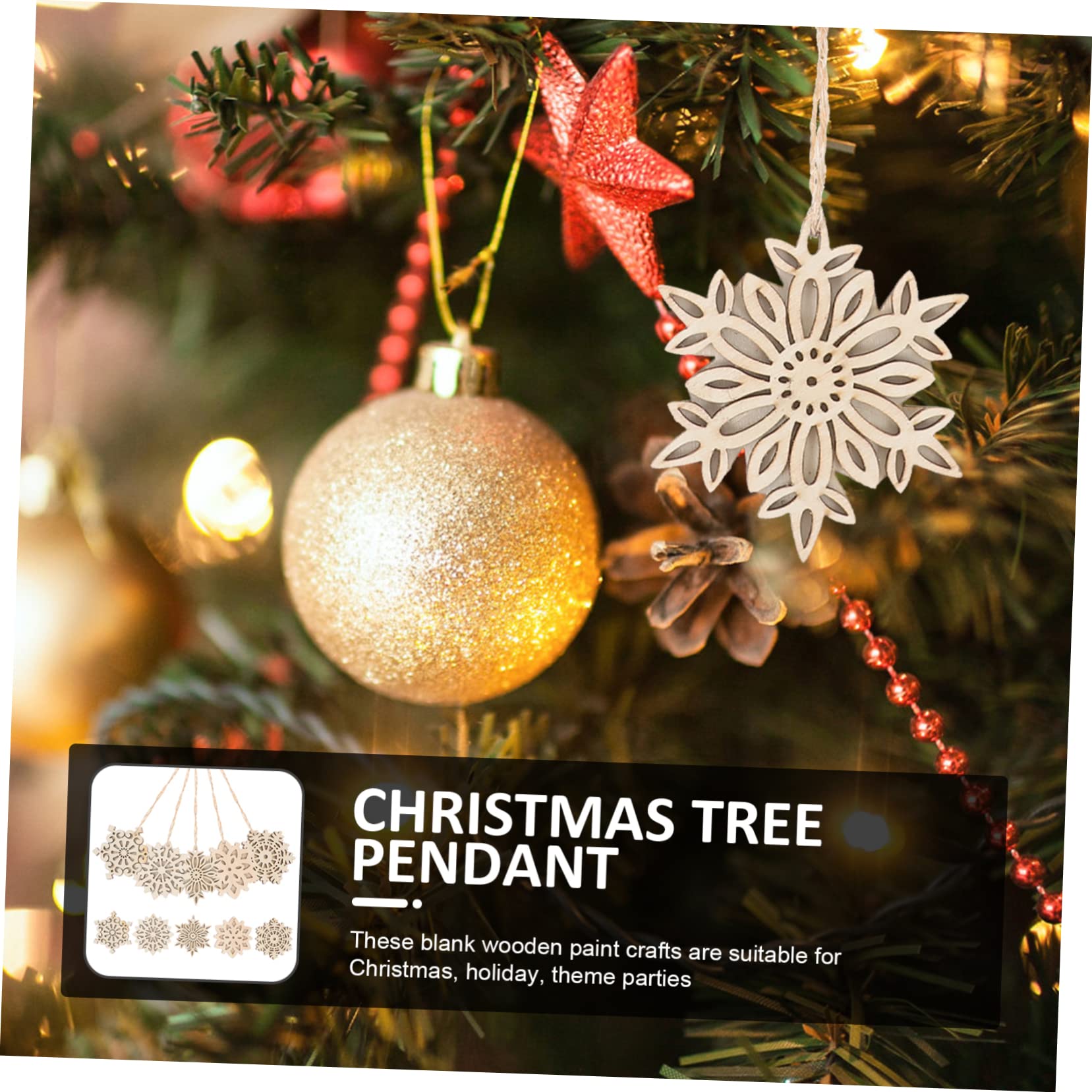 Tofficu 5 Juegos Decoración Navideña De Madera Espacios En Arbol De Navidad Colgando Decoraciones Del Árbol De Navidad Colgante Pósters Puerta Cuerda De 10 Uds * 5