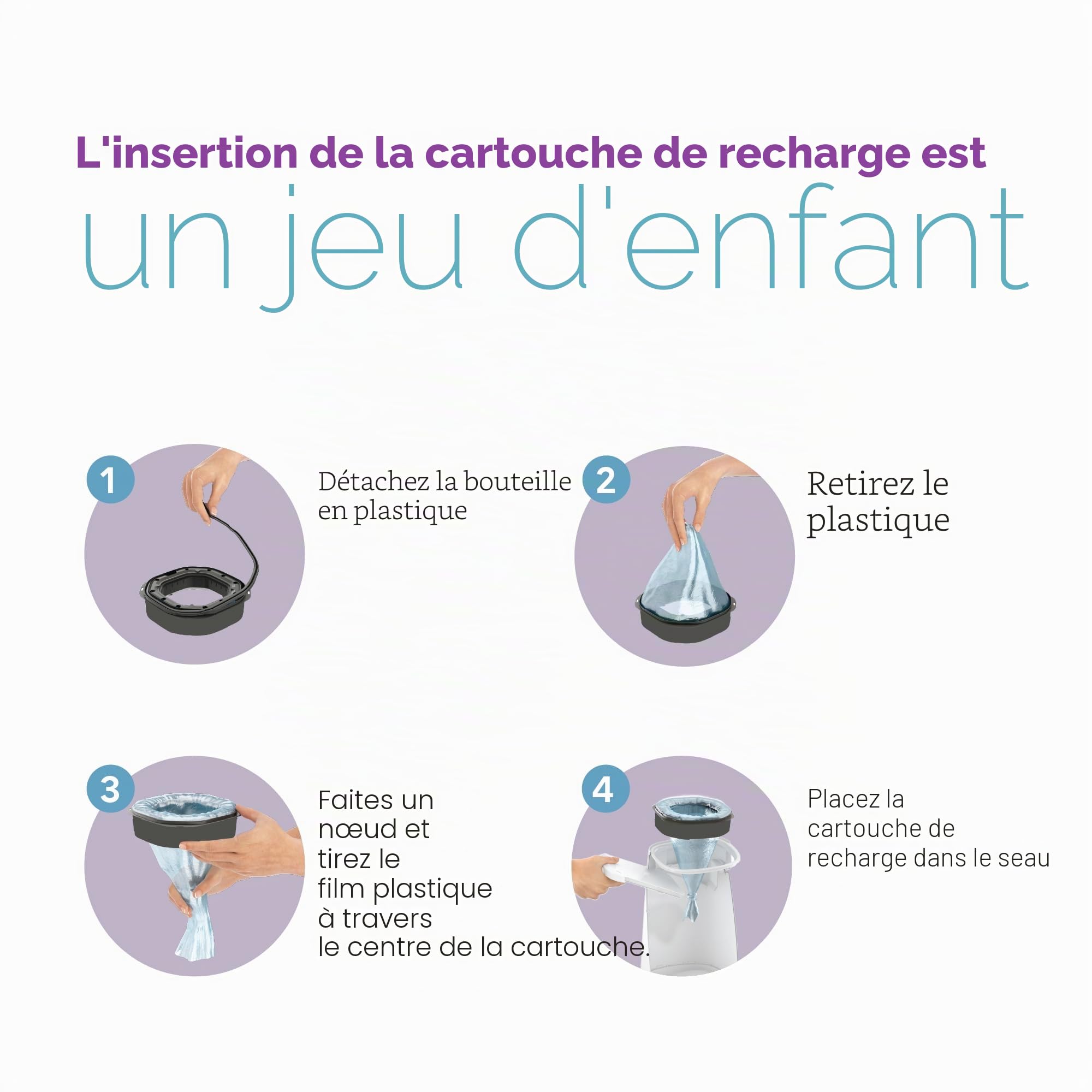 Litter Genie LitterLocker Lot de 6 Recharges, Film Spécial Original avec Barrière Anti-Odeurs, Protection 100% Garantie contre les Odeurs, Cassette pour 2 Mois