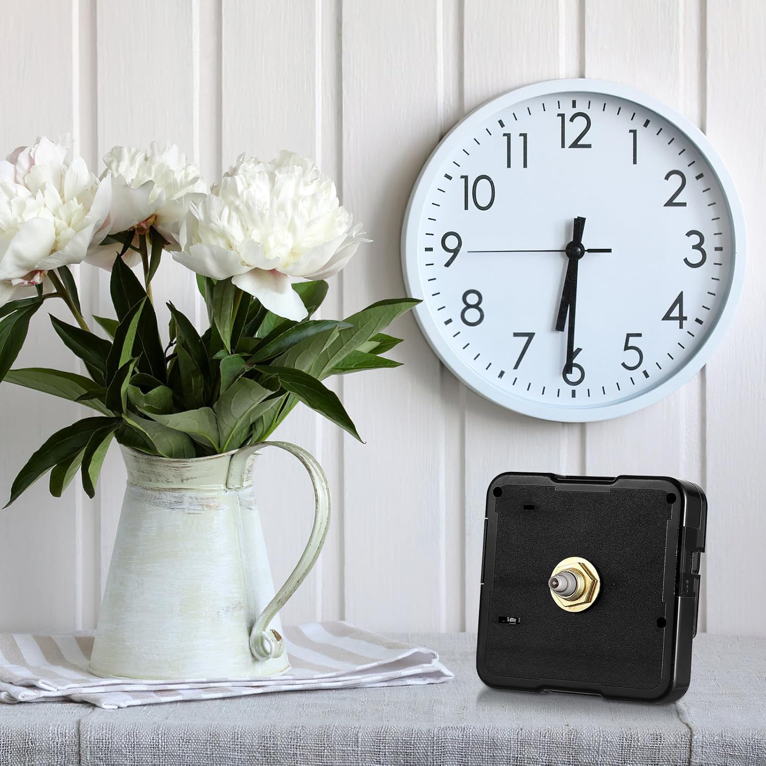 Luxshiny Battery Operated Quartz Clock Movement Replacement Mechanism DIY Wall Clock Repair Parts 2.20X2.20X0.62In Silent Motor for Frameless 3D Clocks