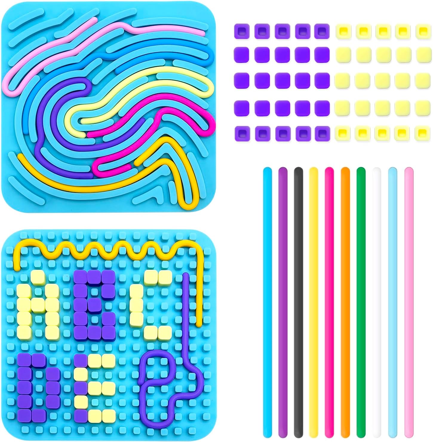 DBALL Sensorik Board 2 Stück - Fidget Toy Mit 31 Silikonstäben Für Stressabbau