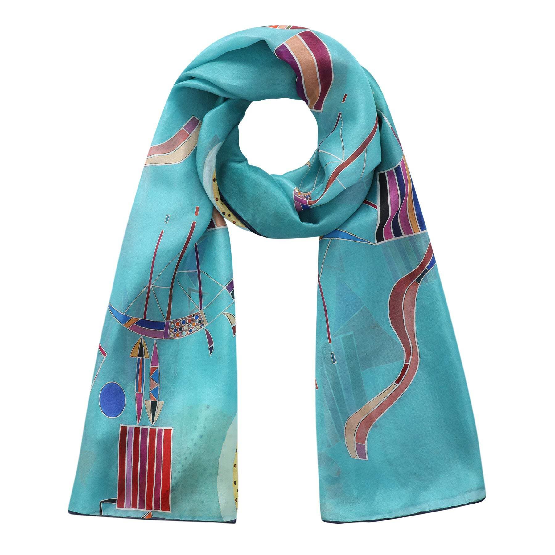 Schal aus Seide, bedruckt, für Damen und Herren, modisches Accessoire, originelles Geschenk, 180 x 65 cm, für Hochzeiten und Veranstaltungen