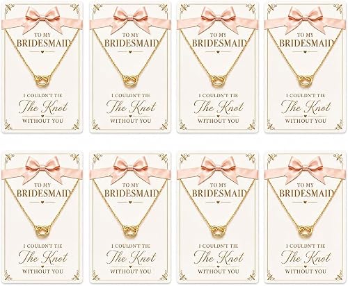 Bridesmaid Proposal Gifts Knot Necklace Set for Women Maid of Honor Bridal Party