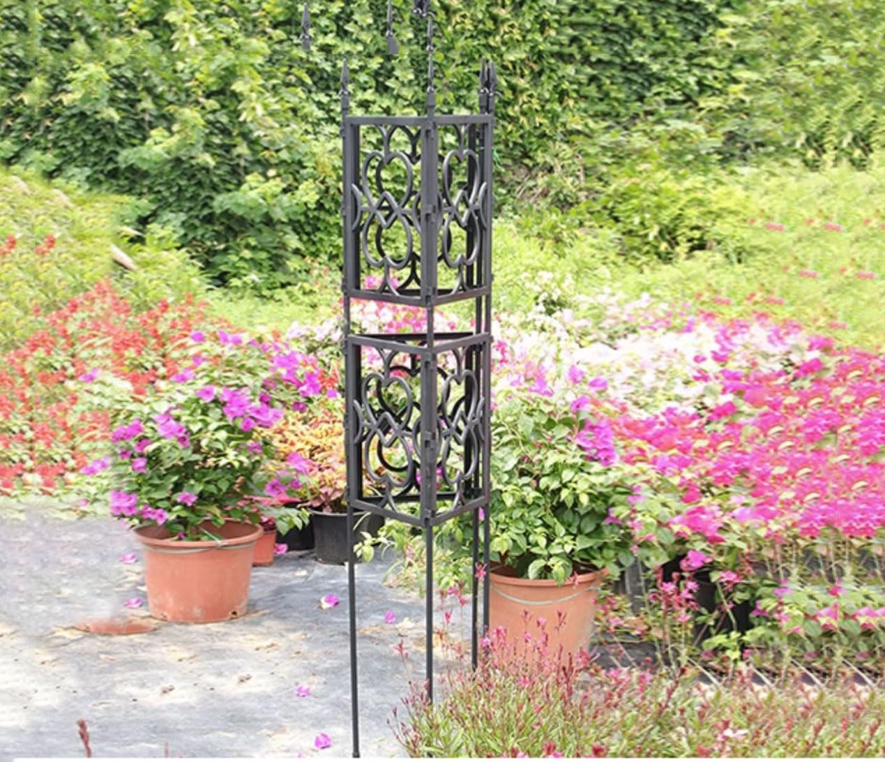 Kratka ogrodowa do roślin pnących na zewnątrz, 19,7-calowa szeroka rama do roślin, podpora do roślin, kratka do kwiatów, pnączy warzywnych do wewnątrz i na zewnątrz (rozmiar: 150 cm/59 cali