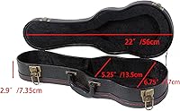 Vista 3 de Funda para ukelele soprano, cuero con patrón de cocodrilo de 21 pulgadas, color negro