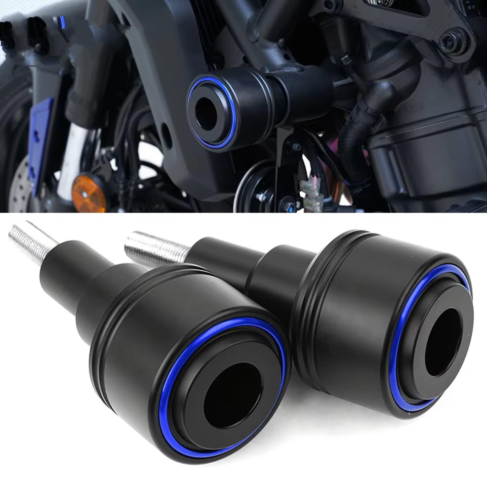 Curseur Protection Contre Curseurs De Cadre Protection Contre Les Chutes Crash Pad Compatible avec Yamaha pour MT07 2026 2025 2024 R7 pour XSR700 pour Tracer 7 700 GT Moto(Black)