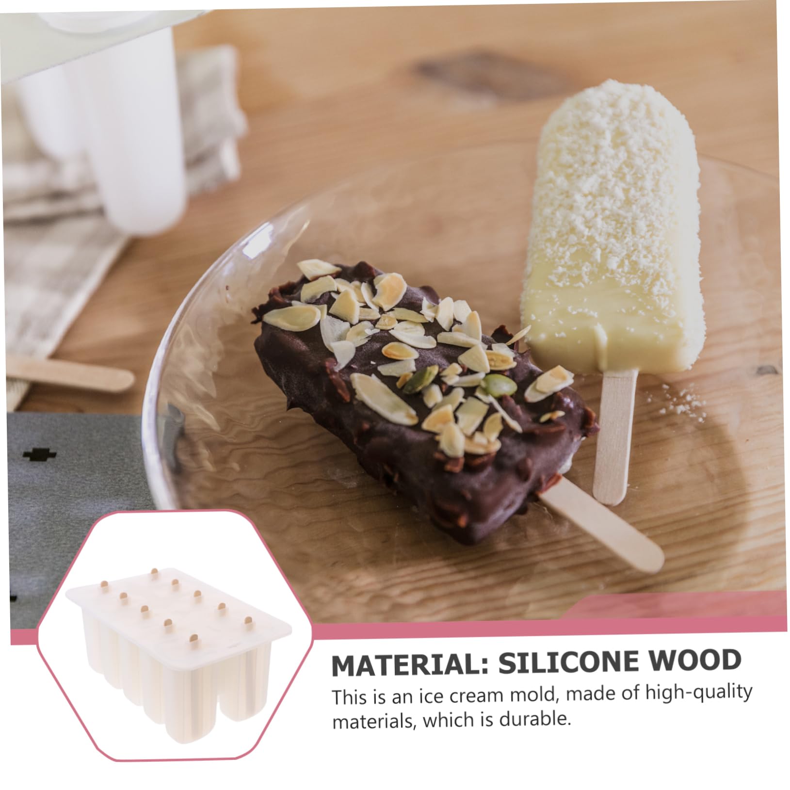 Moule à Glaces DIY en Silicone, Lot de 10 avec Bâtonnets