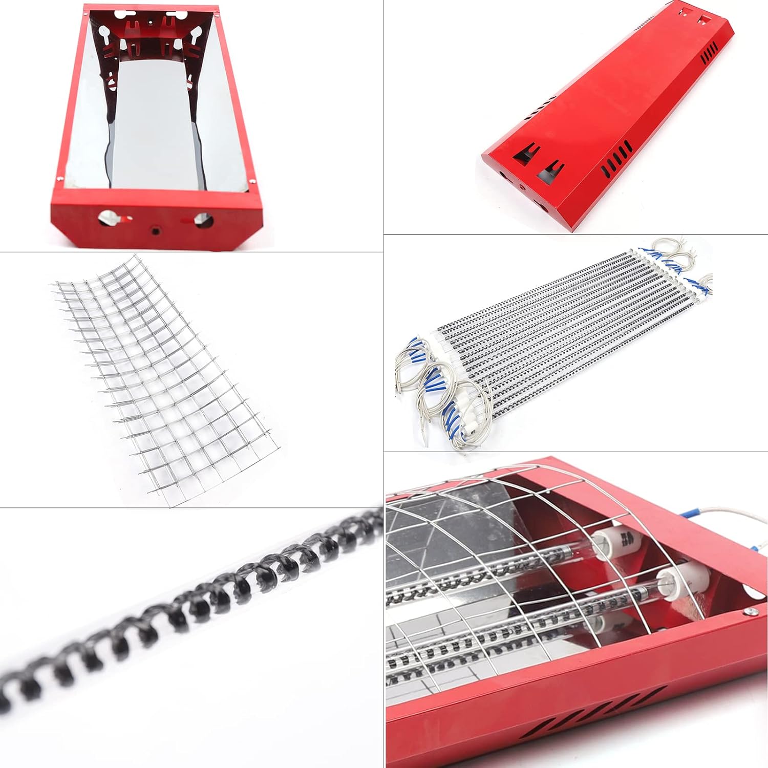 TFCFL Infrared Paint Curing Lamp, 8 Set 2KW Spray Baking Booth Light Heater 110V Car Bodywork Repair Paint Dryer, Hardwired, No Plug