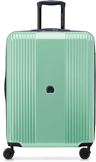 DELSEY Paris Ophelie 55 Cm Cabin Expandable Polycarbonate/Abs Hardside 8 Spinner Wheel Trolley Bag(Almond), Small, Green